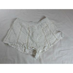 Tobi Womens Lace Crochet Shorts BBH16051J Back Zip Lightweight White Size Small